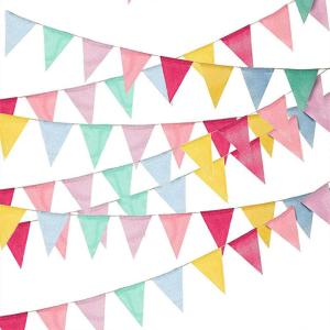China Christmas Halloween Birthday Party Decoration Items Colorful Pennant Flag Banner on sale