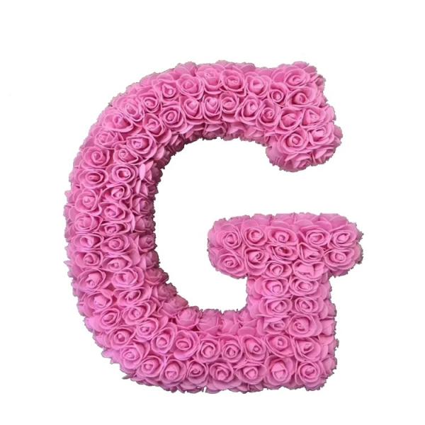 2020 New Product 35cm PE Rose Flower Letter For Wedding Decoration A-Z Rose Letter