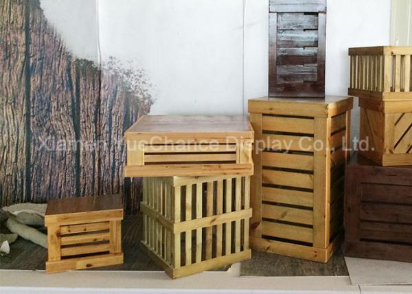 Quality Window Display Decorations Custom Decorative Wood Crate Brand Store Decorative Props for sale