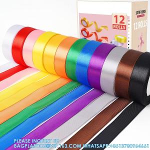 China Satin Ribbon Fabric Ribbon Silk Ribbon Embellish Ribbon Rolls, 2/5 Wide 5 Yard/Roll, Ribbons Perfect For Crafts on sale