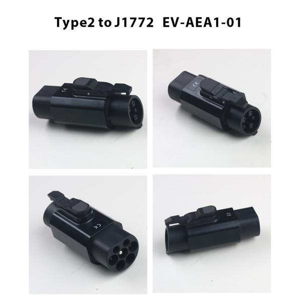 Type2 To J1772 EV Charging Adapter Male Type1 To Female Type 2 Electric Vehicle Charger Connector