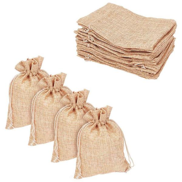 Quality Customized Printed Jute Bags Storage Linen Drawstring Hessian Sacks for sale