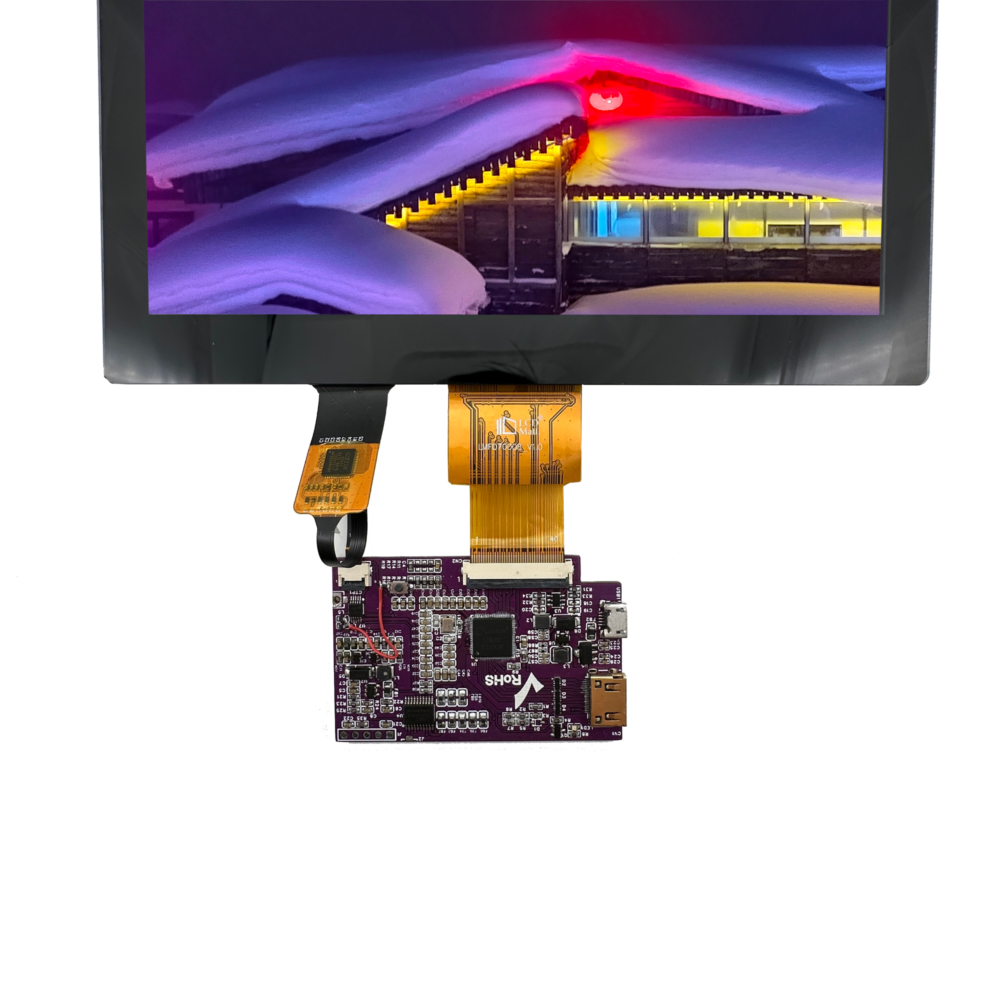 RGB Interface Raspberry PI TFT Display 7 Inch 1024x600 Capacitive Touch Screen 300cd