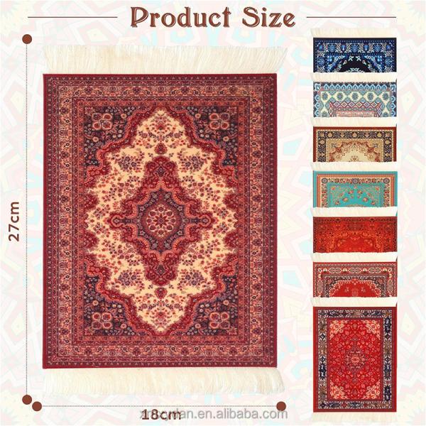 Customizable 270 X 180mm Muslim Arabian Persian Round Woven Rug Carpet Decor Mouse Pad