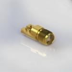 Edge Mount SMA PCB Connector Female 4 Pole To PCB RF Coaxial 26.5GHz With 015"