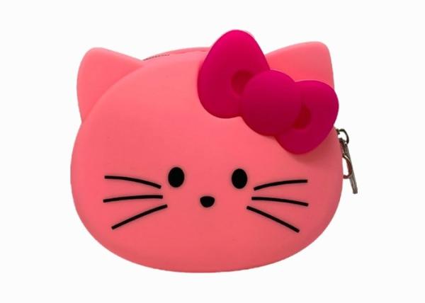 Quality Girl Small Wallet Kitty Silicone Change Purse Student Cartoon Coin Bag With Zipper for sale