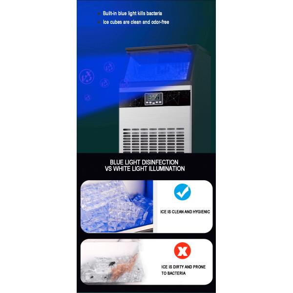 NO App-Controlled 60-100kg Home Mini Commercial Ice Maker Machine for Automatic Ice Cube Making Tap Water Or Bottled Water Input