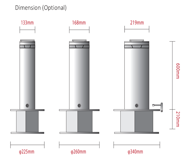 Traffic Road electric rising bollards Parking Access Control Systems