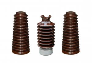 China Brown 381mm height 12.5kN Porcelain Post Insulators For Electric Power Distribution on sale