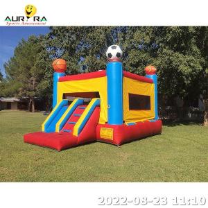 China Mini Inflatable Bounce House Combo Moon Walk With Water Slide In Sale Outdoor on sale