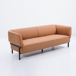 China Brown Living Room Leather Rectangle Sectional Sofa Office Sofa Set on sale