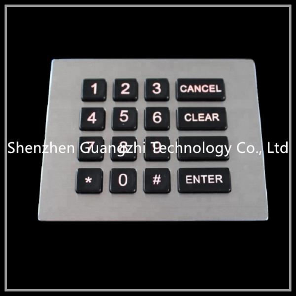 Quality Flush Mount Backlit Numeric Keyboard , Metal Atm Machine Number Pad for sale