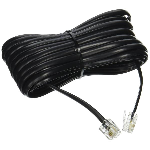 Custom RJ9 Coiled Telephone Cable 5ft Black PVC Jacket