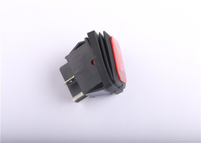 Black Torch Flashlight 2 Pin Rocker Switch , Waterproof Momentary Push Button Switch
