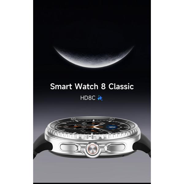 Classic Smart Watch 8 46mm 1.43inch AMOLED Screen Wireless Charging Sports Smartwatch For Men Women IP68 Waterproof