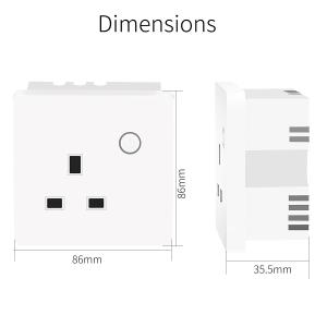 For Tuya Smart Wall Socket 13A Button 3pin Power Plug Electric Quantity