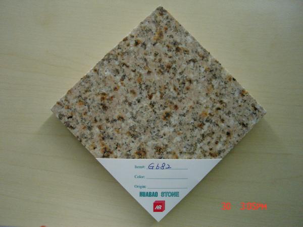 Quality Rusty Yellow G682 Flamed Granite Tiles For Exterior Paving Stone for sale