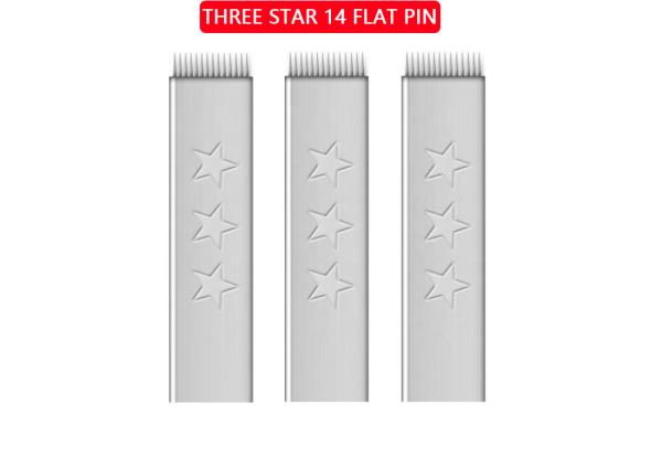 Quality Microblading Needles Manual Tattoo Pen Three / Double Star 14 Pins For Makeup Eyebrow for sale