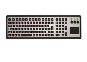 Buy cheap Dynamic IP65 Brushed Steel Ruggedized Keyboard With Touchpad product