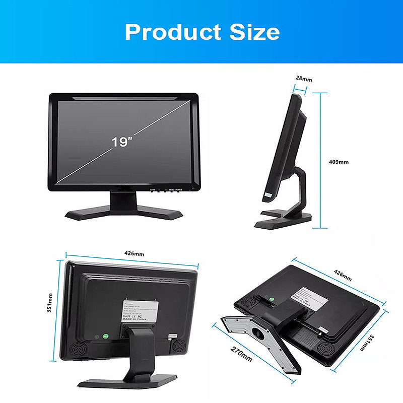 Desktop Computer Monitors 19 Inch Tft Lcd Pc Monitor 4:3 Square Screen Display For Cctv