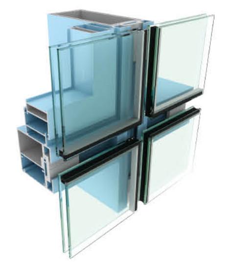 Quality Industrial Aluminium Curtain Wall Profile  For Curtain Wall Double Glass for sale