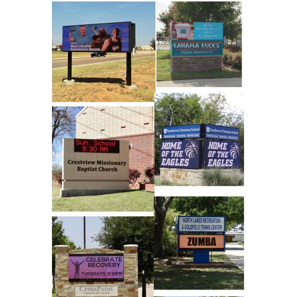 Aluminum 110V Full Color LED Signs , LED Pylon Signs Adjustable 15 Level Brightness