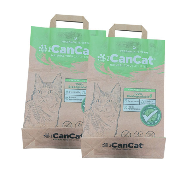 Moisture Proof Tofu Cat Litter Paper Packaging Bag Custom Design Print