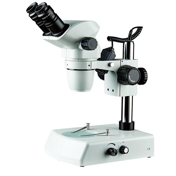 Quality stereo zoom microscope binocular pole stand dual light top and bottom light  stage plate clip for sale