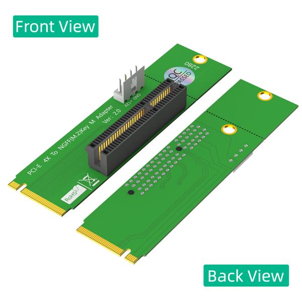 PCIe 1X to M.2 Key M Adapter Card 22x80mm for 2260/2280 SSD