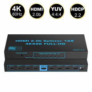 Buy cheap 18Gbps 1x8 4K HDMI 2.0b Splitter 1 In 8 Out HDCP2.2 Compatible For Xbox PS4 Fire Stick product