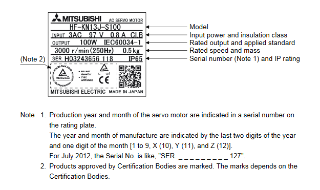 200W Mitsubishi Electric Powerful Servo Motor HF-KN23BJ-S100 Industrial 3000RPM SPEED 1