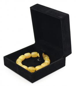 China Pearl Bracelet Black Velvet Jewelry Box ROHS Certificated Cufflink Storage Case on sale