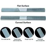 Four-Purpose Hardwood File for 8" Multi-Function Half Round Hand Cut Shoe Rasps