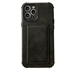 Shockproof Card Pocket Phone Case Vintage PU Leather KickStand Toughed Corners