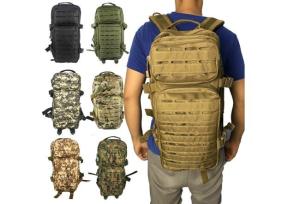 China Outdoor Antiwear Molle Hiking Backpack , Polyester Military Camping Backpack on sale