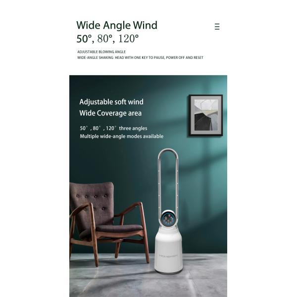 Homefish 2023 Latest Bladeless Oscillating Fan Air Purifier H13 Hepa Filter Floor Standing air purifier for home