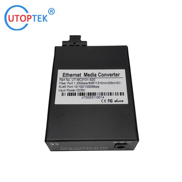 10/100/1000Mbps MultiMode dual SC 850nm 550m Fiber media converter with DC5V power supply