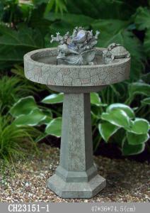 H 68CM Polyresin Solar Powered Water Feature With Lights