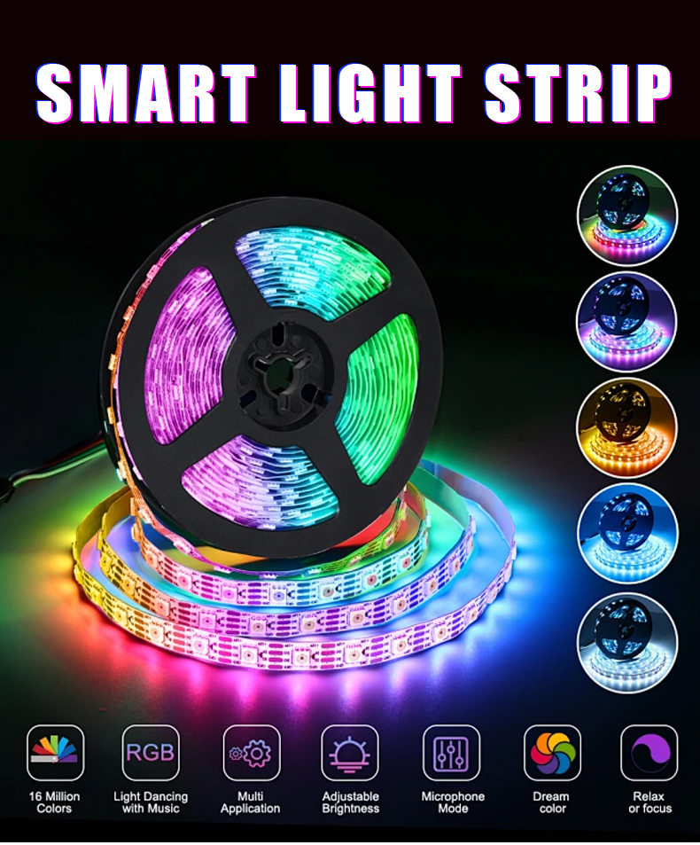 Smart LED Light Strip Controller with Smd 5050 Led Chip and 2-year Working Lifetime