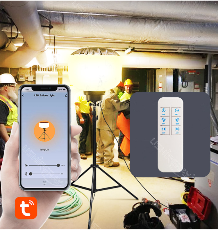 Battery Powered LED Balloon Lights 100 Watt Led Work Light Stand For Incident Response