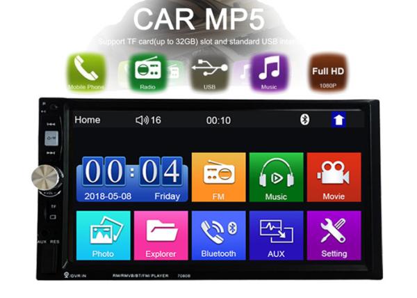 Quality 7" Central Multimidia MP5 2 Din Bluetooth with Radio USB SD Autoradio Car Radio Video Player Mirror-link S-7080B for sale