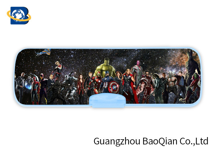 The Avenger Plastic Pencil Case 3D Effect , Lenticular Image Printing High Definition