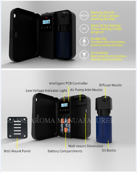 Small Area Battery Aroma Diffuser , Room Fragrance Diffuser Black And White