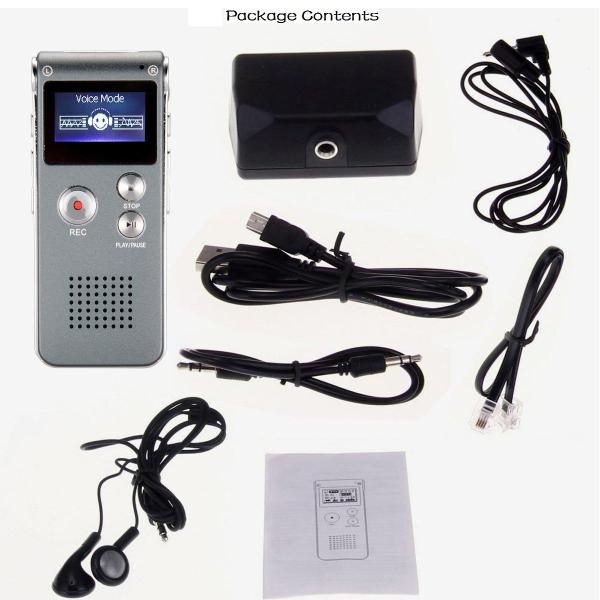 Digital Audio Voice Recorder, 16GB Multifunctional Dictaphone / MP3 Player with Built-In Speaker / Dual Microphone