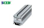 2.5mm2 Rail Mounted Terminal Blocks , Grey 600V Feed Through Electrical Terminal