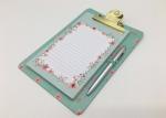 Customized Sticky Memo Notepad / Green Sticky Notes With Pen Stationery Set