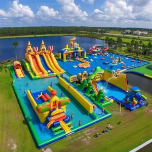 Buy cheap Land Inflatable Water Park With Big Slides And Floating Toys product