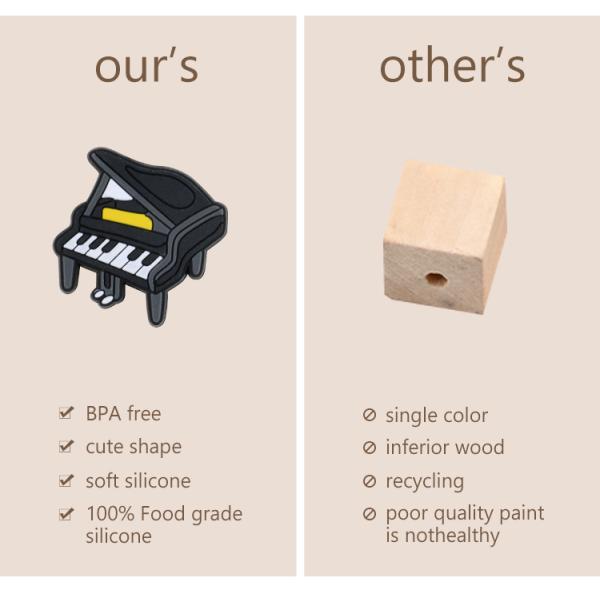 Eco Friendly Silicone Personalised Teething Beads For Keychains Bracelet