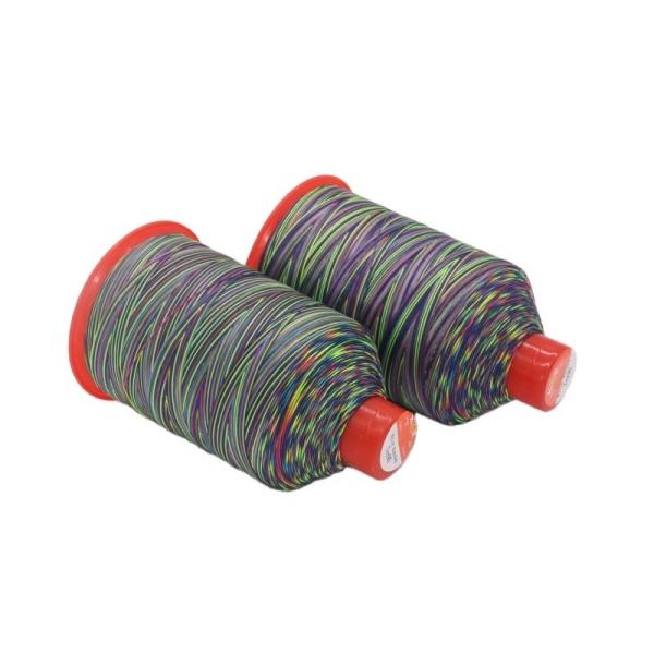 Tex 70 Multi Color Rainbow 69 Nylon 66 FDY Bonded Thread with Pattern Dyed and
