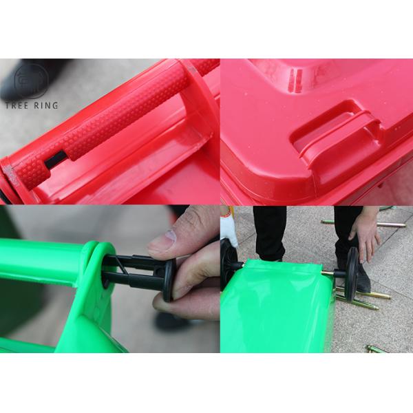 Grey / Green 100Liter Large Plastic Wheelie Bins For Waste Disposal Recycled Outdoor